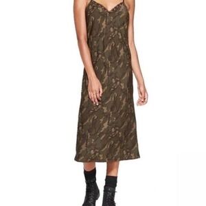 Camo Lace Trim Maxi Slip Dress | Y2K Grunge Coquette. Small
